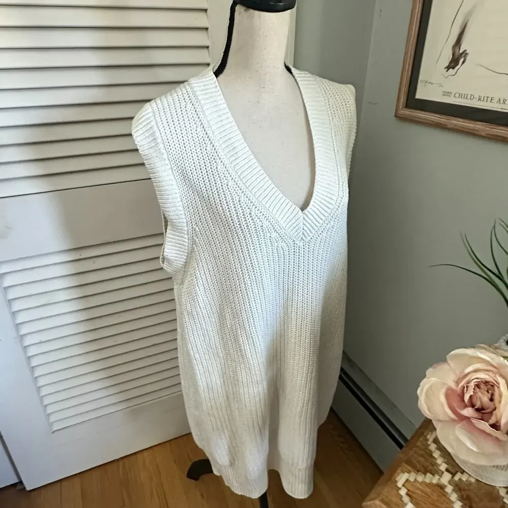 Abercrombie & Fitch Dress Womens XL White Chunky Knit Mini Shift Tennis Preppy - Picture 3 of 10